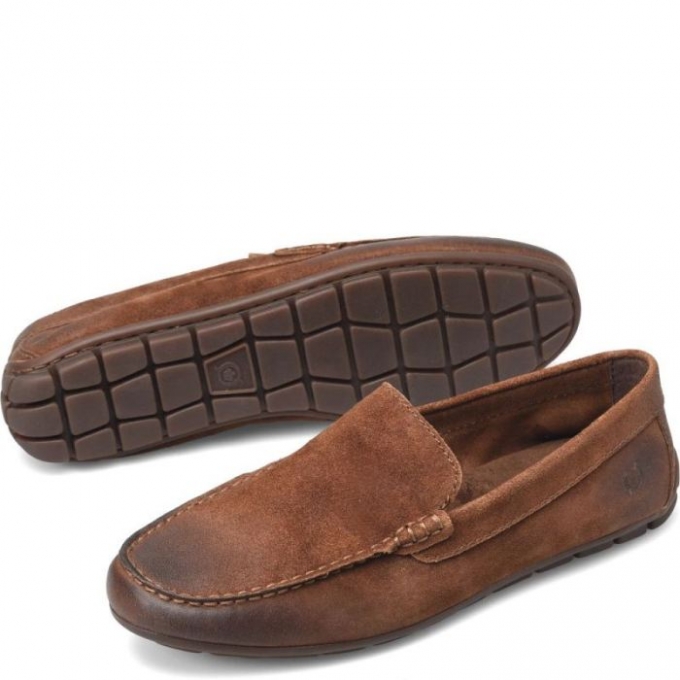 Men's Born Allan Slip-Ons & Lace-Ups - Rust Tobacco Distressed (Brown)