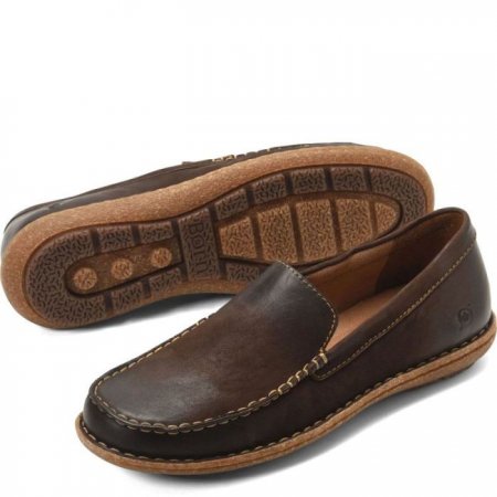 Men's Born Naldo Slip-Ons & Lace-Ups - Dark Brown Nubuck (Brown)